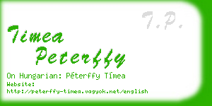 timea peterffy business card