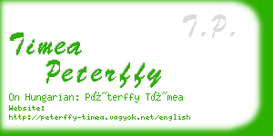 timea peterffy business card